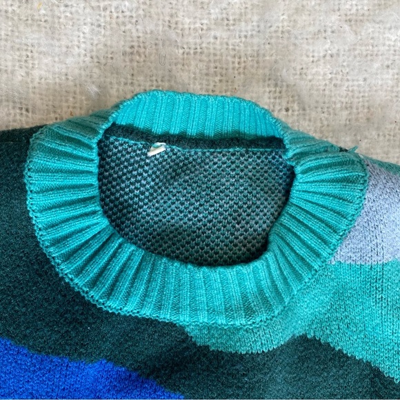 Topographical Map Pattern Knit Sweater Womens Size M Eclectic Grandpa Scandi - Picture 4 of 8